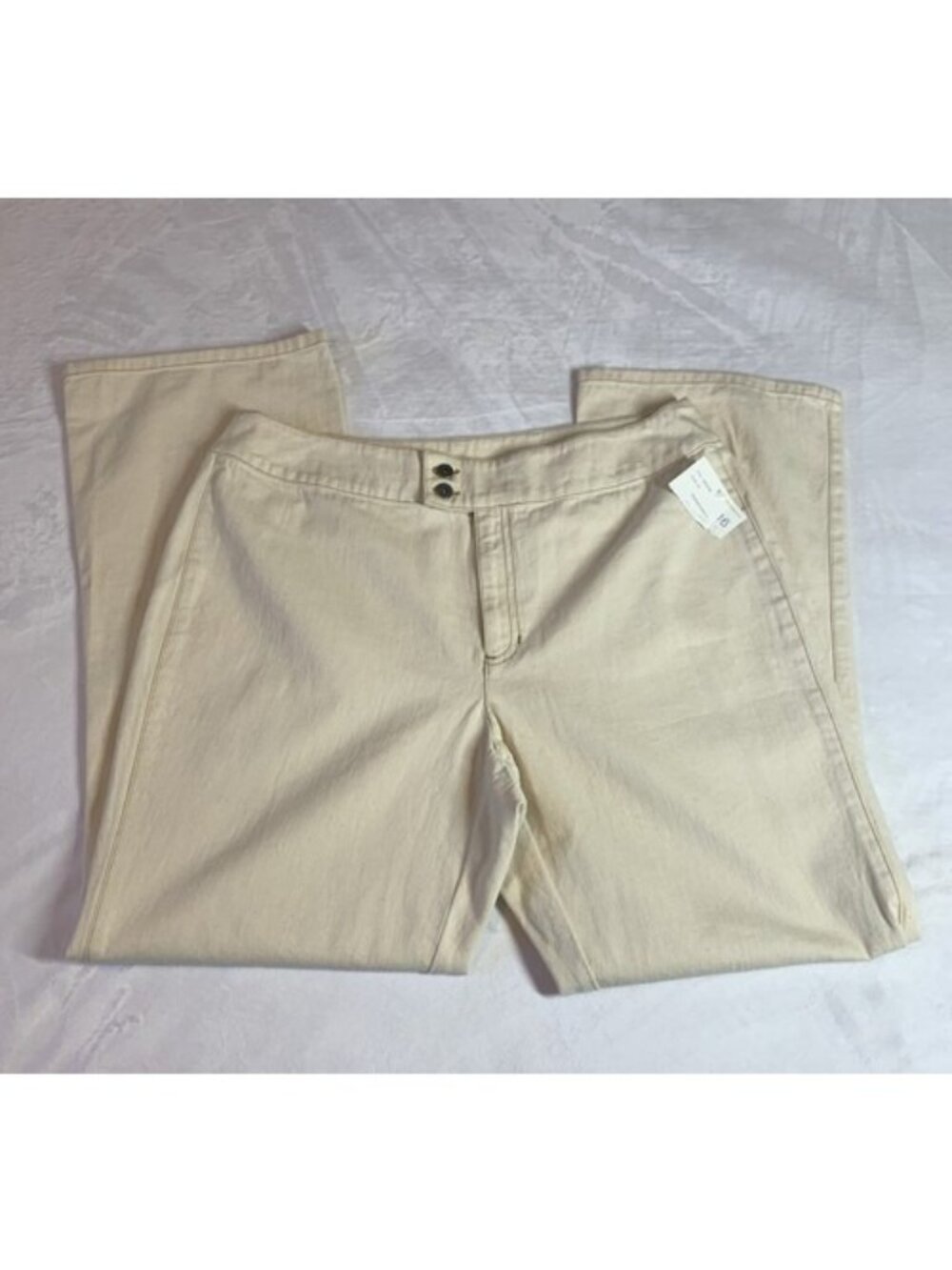 Liz Claiborne Lizwear Jeans Womens Size 16 Sand Cream 100% Cotton NWT